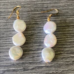 Genuine freshwater pearl earrings with gold fill.
